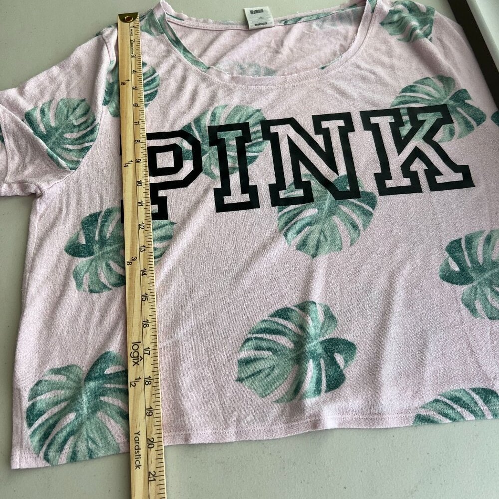 Pink Victoria's Secret Womens Graphic Sleepwear Cropped Top Size M Short Sleeve - Picture 8 of 9